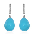 Sleeping Beauty Color Shell Pearl Drop Earrings in Rhodium Over Sterling Silver - Sticky add to cart bar
