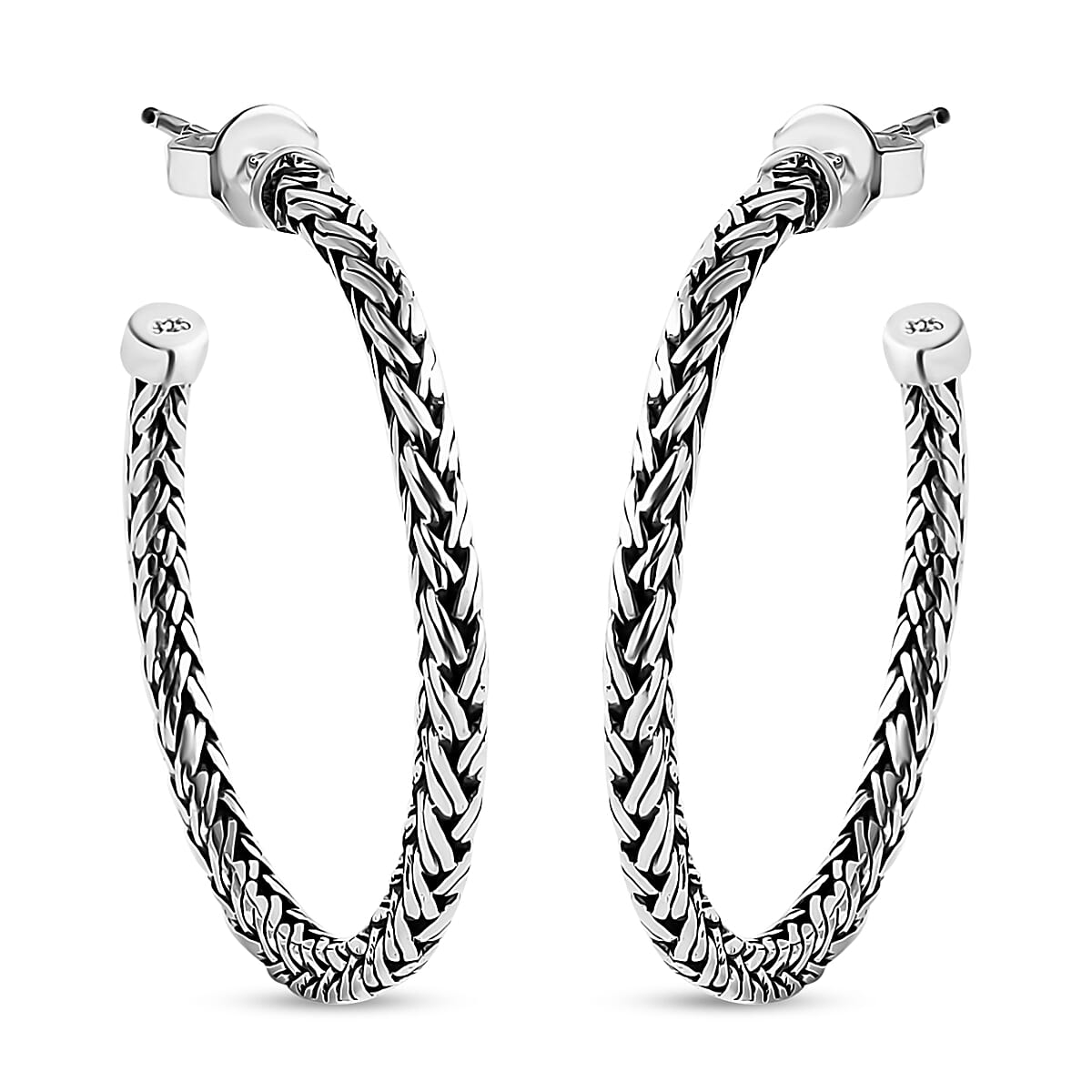 Bali Legacy Padian Hoop Earrings in Sterling Silver 8.65 Grams