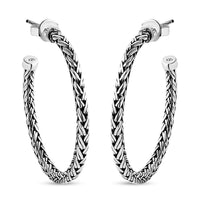 Bali Legacy Padian Hoop Earrings in Sterling Silver 8.65 Grams