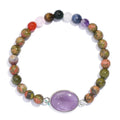 Karis African Amethyst and Multi Gemstone 8.00 ctw Bracelet in Platinum Bond (7.25 In) - Sticky add to cart bar