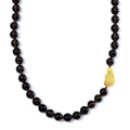 Brazilian Smoky Quartz 230.00 ctw Beaded Necklace with Pixiu Lock in Goldtone 20 Inches - Sticky add to cart bar