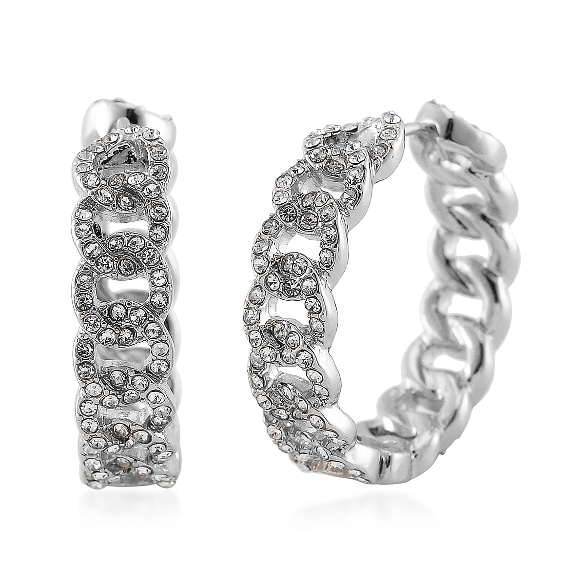 J Francis Embellished with Crystal by Swarovski Earrings in Silvertone