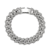 J Francis Embellished with Crystal by Swarovski Bracelet in Silvertone (6.50 In)