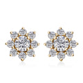 Moissanite 1.90 ctw Flower Earrings in 18K Vermeil Yellow Gold Over Sterling Silver - Sticky add to cart bar