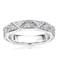 Luxuriant Lab Grown Diamond (G-H, SI) Band Ring in Platinum Over Sterling Silver (Size 8.0) 0.50 ctw - Sticky add to cart bar