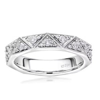 Luxuriant Lab Grown Diamond (G-H, SI) Band Ring in Platinum Over Sterling Silver (Size 8.0) 0.50 ctw