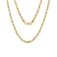 4.5mm Rope Chain Necklace in 10K Yellow Gold 24 Inches 9.60 Grams