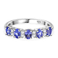 Tanzanite and White Zircon 1.00 ctw Ring in Platinum Over Sterling Silver (Size 10.0) - Sticky add to cart bar