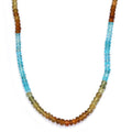 Colors of Apatite 100.00 ctw Beaded Necklace in Rhodium Over Sterling Silver 18-20 Inches - Sticky add to cart bar
