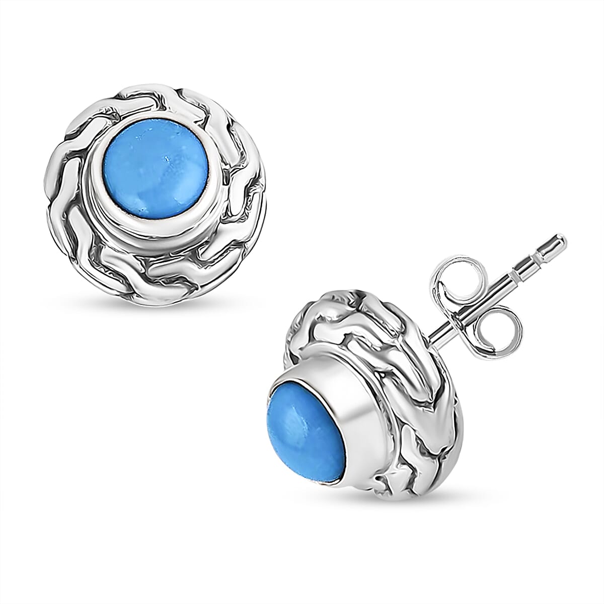 Bali Legacy Sleeping Beauty Turquoise 1.00 ctw Stud Earrings in Sterling Silver
