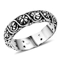 Bali Legacy Flower Band Ring in Sterling Silver 6.15 Grams - Sticky add to cart bar