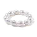 White Shell Pearl Stretch Bracelet - Sticky add to cart bar