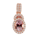 Premium Pink Morganite and Multi Gemstone 1.70 ctw Sunset Rose Pendant in 18K Vermeil Rose Gold Over Sterling Silver - Sticky add to cart bar