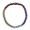 Multi Gemstone 87.35 ctw Blossom Spectrum Necklace 18 Inches in Rhodium Over Sterling Silver - Sticky add to cart bar