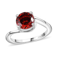 Simulated Diamond Bypass Ring in Sterling Silver (Size 5.0) 3.50 ctw