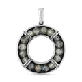 Malagasy Labradorite Circle Pendant in Stainless Steel 7.10 ctw - Sticky add to cart bar