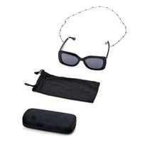 UV400 Polarized Sunglass with Chain and Storage Bag- Gun Silver