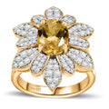 Brazilian Heliodor, Moissanite Ring in 18K Vermeil YG Over Sterling Silver (Size 10.0) 2.50 ctw - Sticky add to cart bar
