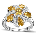 Brazilian Heliodor, White Zircon Ring in Rhodium Over Sterling Silver (Size 10.0) 2.65 ctw - Sticky add to cart bar