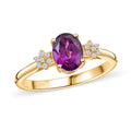 Luxoro 10K Yellow Gold AAA Radiant Ember Garnet, Diamond (G-H, I2) Ring (Size 10.0) 1.70 ctw - Sticky add to cart bar