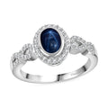 Blue Star Sapphire (DF), White Zircon Ring in Rhodium Over Sterling Silver (Size 10.0) 1.85 ctw - Sticky add to cart bar