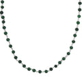 Green Agate Beaded 28.00 ctw Necklace 20 Inches in Platinum Over Sterling Silver - Sticky add to cart bar