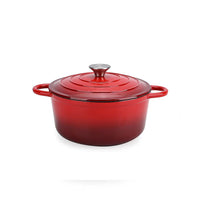 Red Iron Cookware Pot with Lid (9.44"x12.59"x14.21")