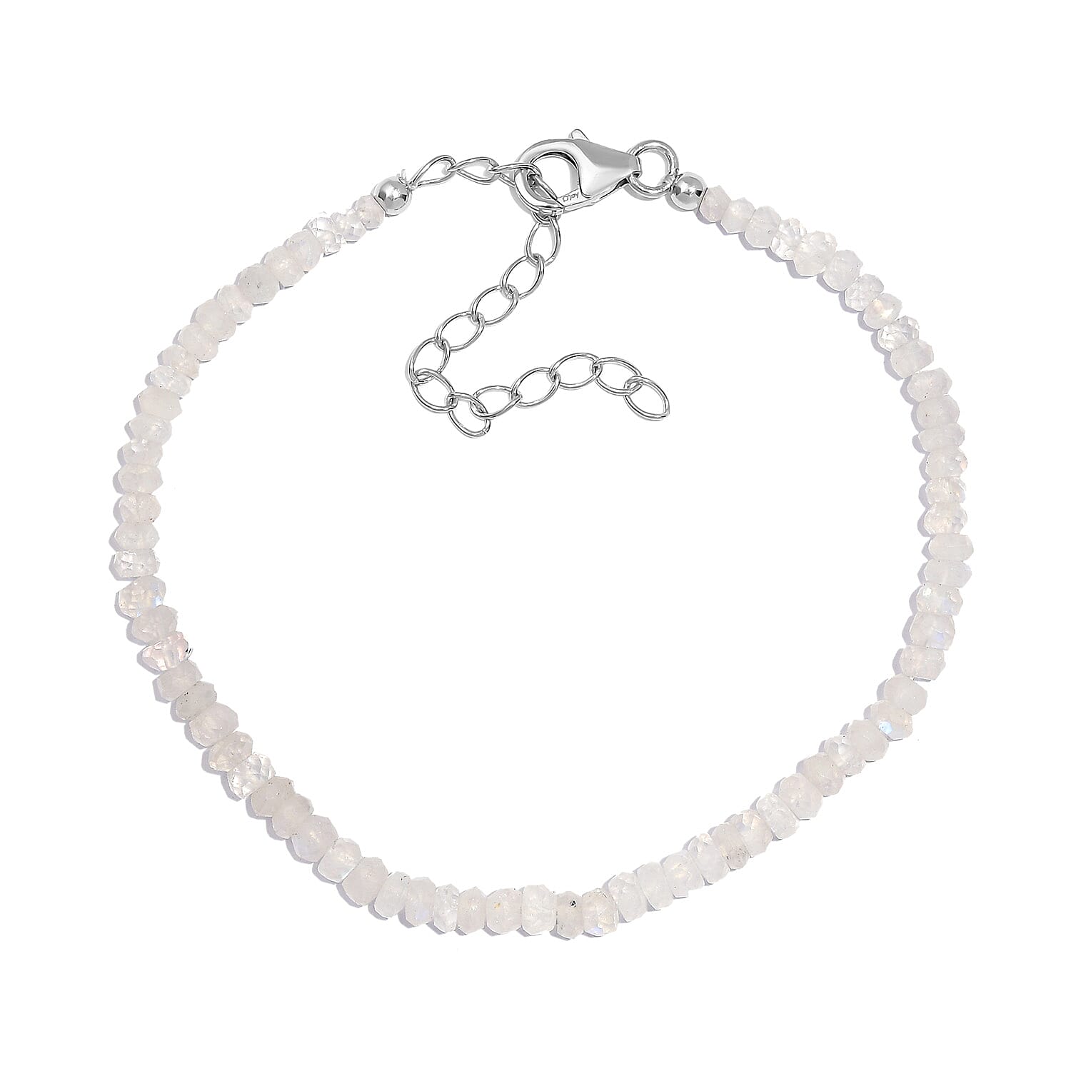 Rainbow Moonstone 15.00 ctw Bracelet in Platinum Over Sterling Silver (7.25-9.25In)