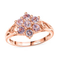 Narsipatnam Pink Spinel Blossom Flower Ring in 18K Vermeil RG Over Sterling Silver (Size 10.0) 1.35 ctw - Sticky add to cart bar