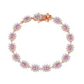 Premium Narsipatnam Pink Spinel, White Zircon Sunburst Bracelet in 18K Vermeil RG Over Sterling Silver (7.25 In) 8.70 ctw - Sticky add to cart bar