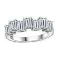 Moissanite 1.50 ctw Art Deco Ring in Rhodium Over Sterling Silver (Size 10.0) - Sticky add to cart bar