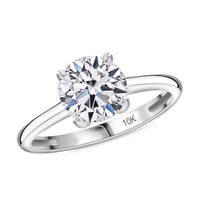 IGI Certified 10K White Gold Luxuriant Lab Grown Diamond (Rnd 9.2mm) (E-F, VS) Solitaire Ring (Size 10.0) (Del. in 10-15 Days) 3.00 ctw