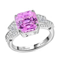 Certified & Appraised Rhapsody AAAA Asscher Cut Patroke Kunzite and E-F VS Diamond 6.15 ctw Ring in 950 Platinum (Size 8.0) 8.16 Grams - Sticky add to cart bar