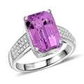 Certified & Appraised Rhapsody AAAA Patroke Kunzite and Diamond E-F VS Ring in 950 Platinum (Size 10.0) 8.20 Grams 6.75 ctw - Sticky add to cart bar