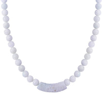 Natural Jade 400.00 ctw Beaded Necklace with Carved Bar in Rhodium Over Sterling Silver 20 Inches