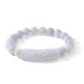 Natural Jade 200.00 ctw Beaded with Carved Bar Stretch Bracelet - Sticky add to cart bar