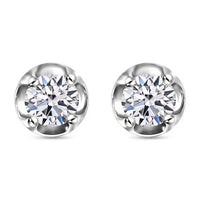 Luxuriant Lab Grown Diamond Stud Earrings in Platinum Over Sterling Silver 0.20 ctw
