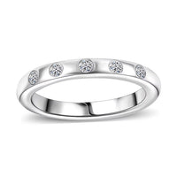Luxuriant Lab Grown Diamond G-H SI 0.15 ctw Ring in Rhodium Over Sterling Silver (Size 10.0)