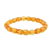Baltic Amber Fancy Beaded Stretch Bracelet