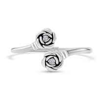Simulated Diamond 0.08 ctw Bangle Bracelet in Sterling Silver (7.00 In)