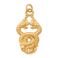 Electroform Double Dragon Pendant in 24K Yellow Gold 1.25 Grams