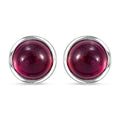 Niassa Ruby (FF) 3.20 ctw Solitaire Stud Earrings in Rhodium Over Sterling Silver - Sticky add to cart bar