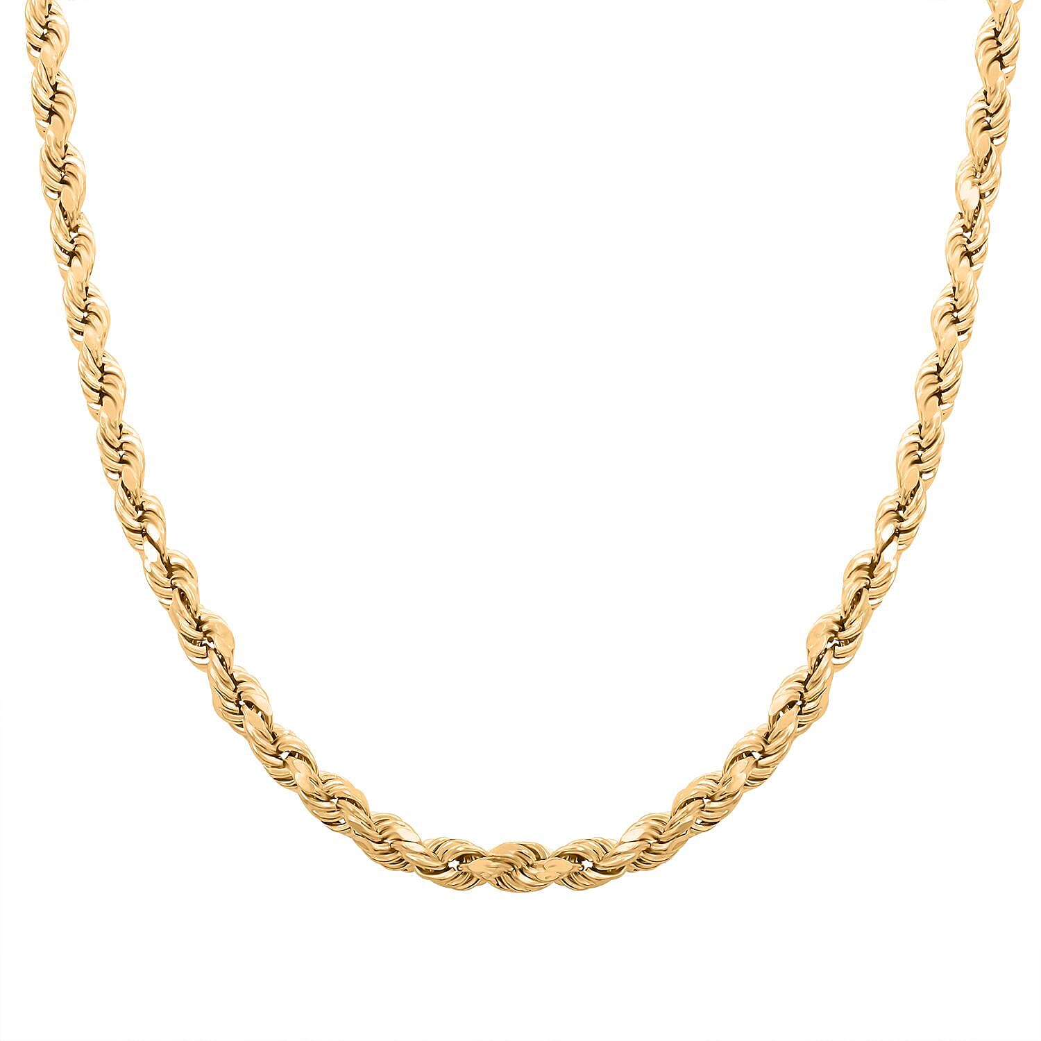 4.7mm Diamond-cut Rope Chain Necklace in 10K Yellow Gold 22 Inches 11.6 Grams