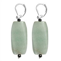 Green Aventurine and Black Spinel 61.00 ctw Necklace 18 Inches in Stainless Steel