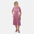 Fig Colour Short-Sleeved Cozy, Comfy and Lazy Loungewear Dress - M - Sticky add to cart bar