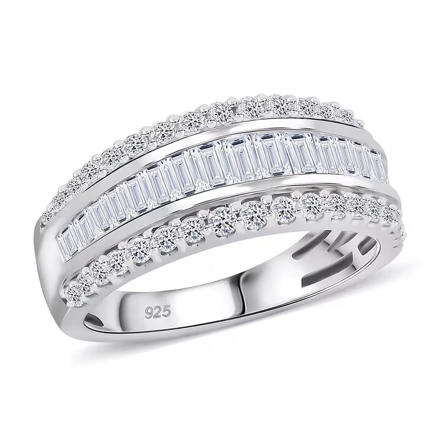 Luxuriant Lab Grown Diamond Ring in Sterling Silver (Size 9.0) 1.02 ctw