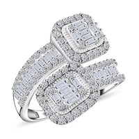 Luxuriant Lab Grown Diamond 1.00 ctw Love Couple Ring in Sterling Silver