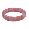 Strawberry Quartz 150.00 ctw Block Stretch Bracelet - Sticky add to cart bar
