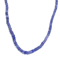 Tanzanite Beaded 128.00 ctw Necklace 18 Inches in Rhodium Over Sterling Silver