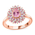 Narsipatnam Pink Spinel, Pink Sapphire, Diamond 1.05 ctw Ring in 18K Vermeil Rose Gold Over Sterling Silver (Size 10.0) - Sticky add to cart bar